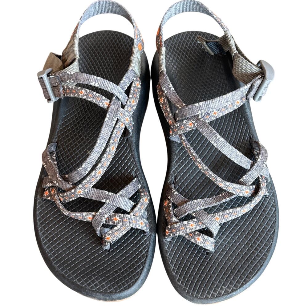 Chaco Womens 8 Creed Golden Gray Orange Sandals Double Straps